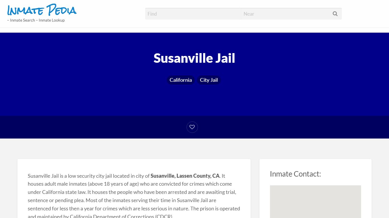 Susanville Jail – Inmate Pedia – Inmate Search – Inmate Lookup